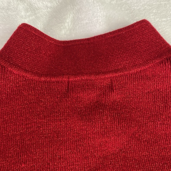 Dark red rhinestone embellished glittery sweater - Picture 15 of 17